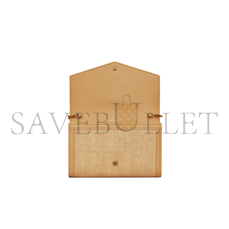 Y*L uptown chain wallet in micro raffia 6077882uf1w9985 (19*12*3cm)